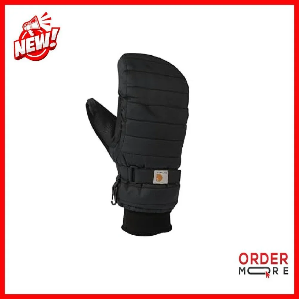 Quilted Insulated Mittens with FastDry Lining, Adjustable Snap Closure